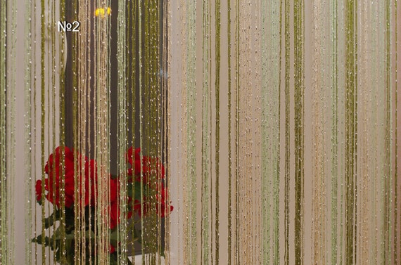 Room divider curtain, Doorway curtain, Window curtains, Thread Curtain Lurex 118"х112" (3mх2,8m), window treatment, door curtain