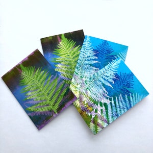 Lot de 4 cartes imprimées fougères