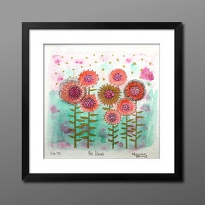 Floral design original acrylic watercolour image 2