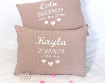 Kissen mit Namen Geschenk zu Geburt und Taufe Kissen personalisiert Namenskissen Mädchen Taufkissen versch. Farben möglich