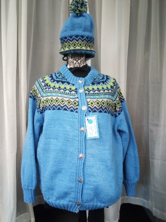 KarinsHandknits Seahawks Handknit Sweater and Hat Football