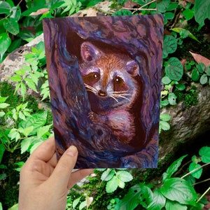 Raccoon Trash Panda Print, Aquarelle Raccoon Art, Colorful Animal Art, Raccoon Home Decor, Trash Panda Wall Hanging, 5x7 » Imprimer