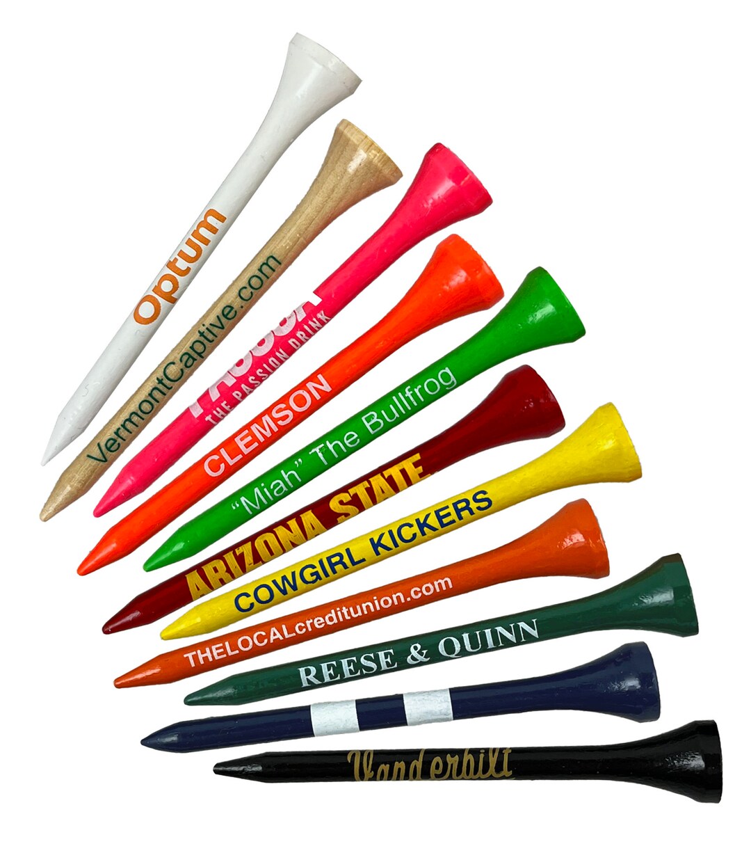 1000 Custom Wood Golf Tees One Color Imprint Etsy