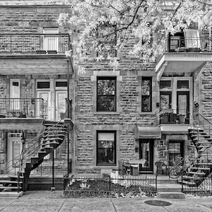 Montreal Staircases #8; outdoor staircases famous in the city&#39;s old neighborhoods; used for both duplex apartments and triplex apartments