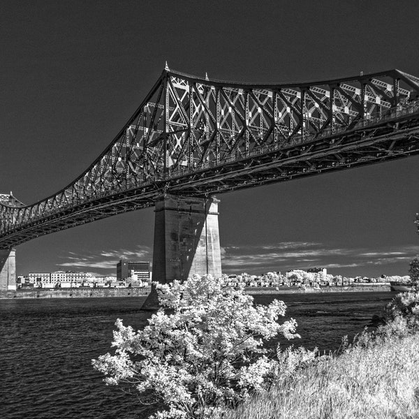 Jacques Cartier Bridge, Montreal, looking from Saint Helen's Island towards the east end of the city