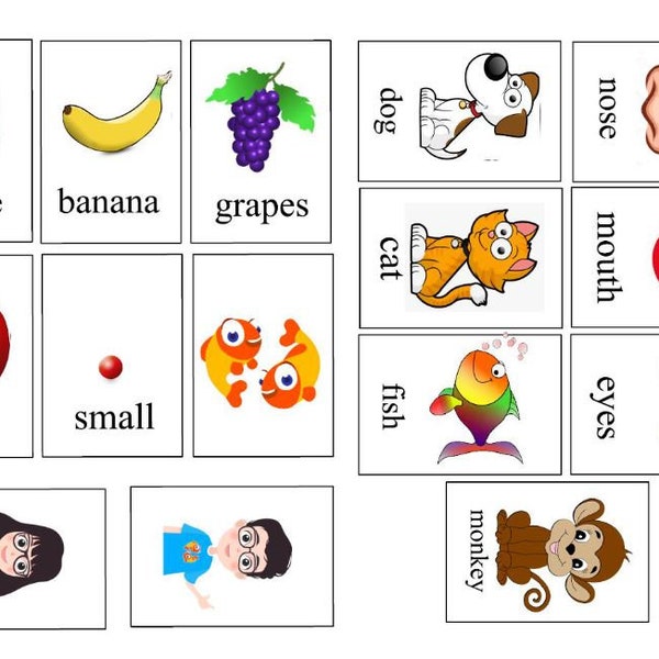 Palfish Trial Flashcards - Kindergraten and PreK - ESL Classroom Ready! - Print and Cut!