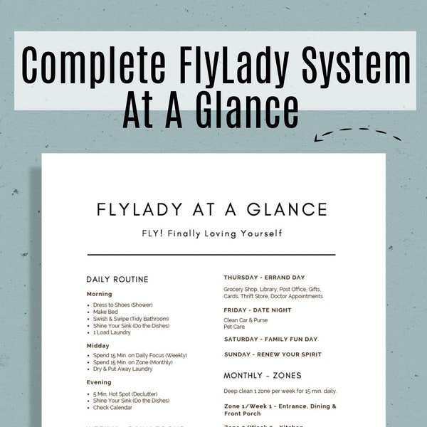 FlyLady Editable Printable, Control Journal, FlyLady, Cleaning Schedule, FlyLady Printable, Clean Checklist, PDF, US Letter, A4, Editable