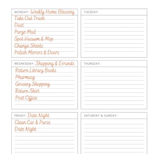 Flylady Editable Printable, Control Journal, Flylady, Cleaning Schedule ...