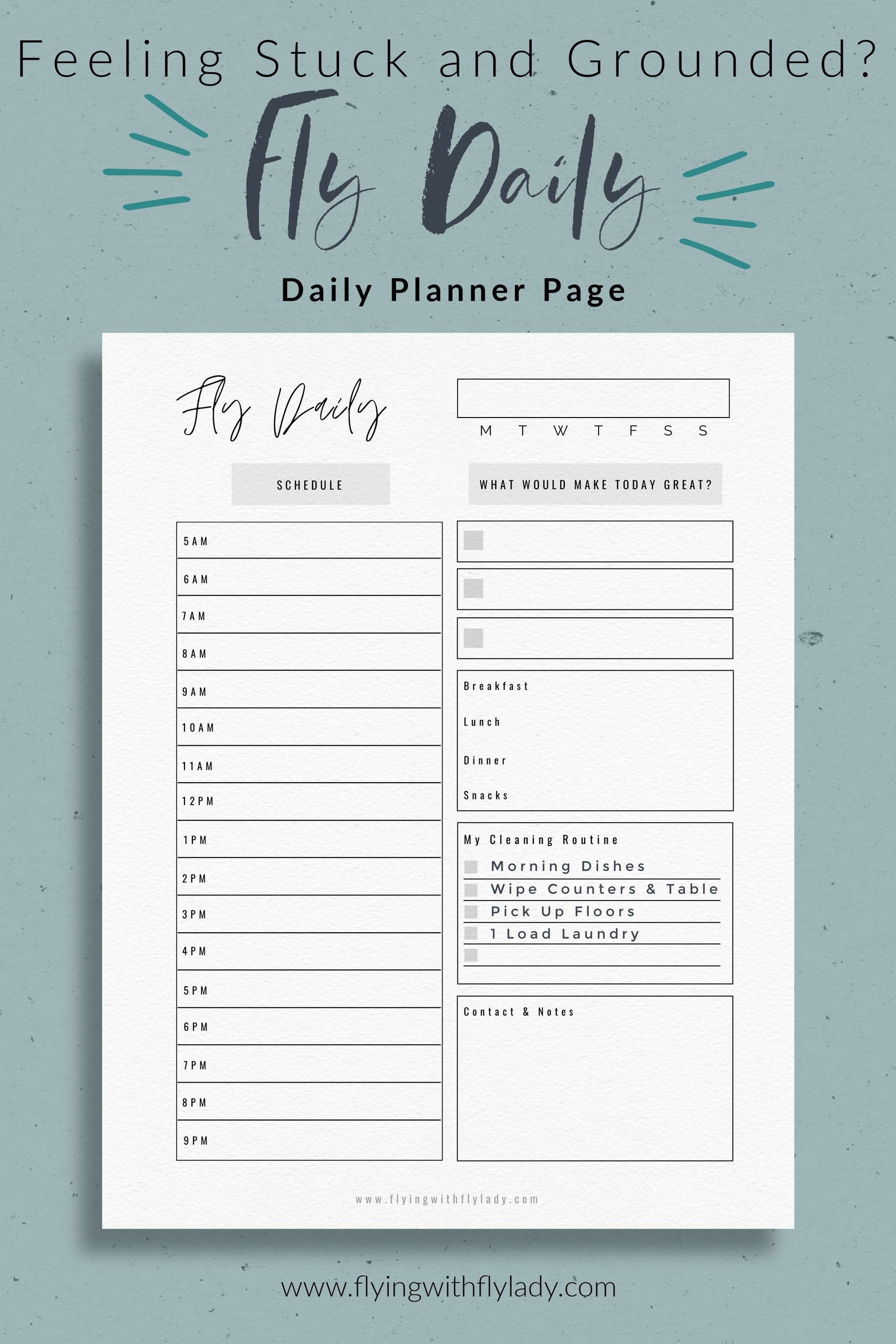 Fly Daily Planner Page Flylady Daily Planner Flylady - Etsy
