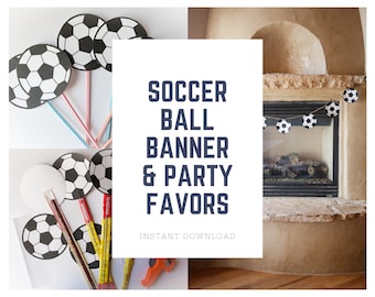 Printable Soccer Ball Banner: Birthday Party Decor (PDF)