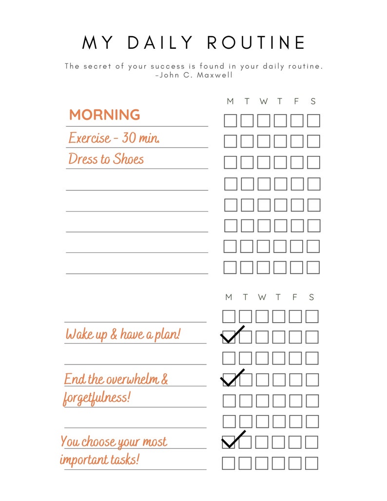 FlyLady Control Journal Editable FlyLady Cleaning Schedule Etsy