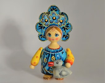 ロシアの民族衣装を着た木彫りと手描きの人形、高さ8フィート - Etsy 日本