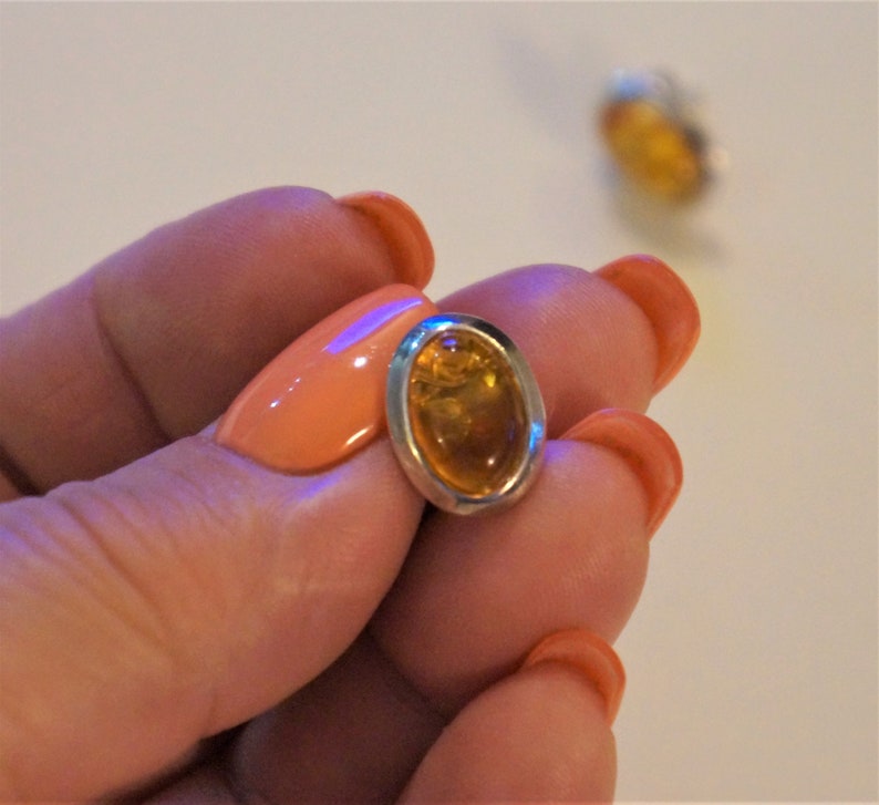 Sterling Silver Russian Amber Earrings