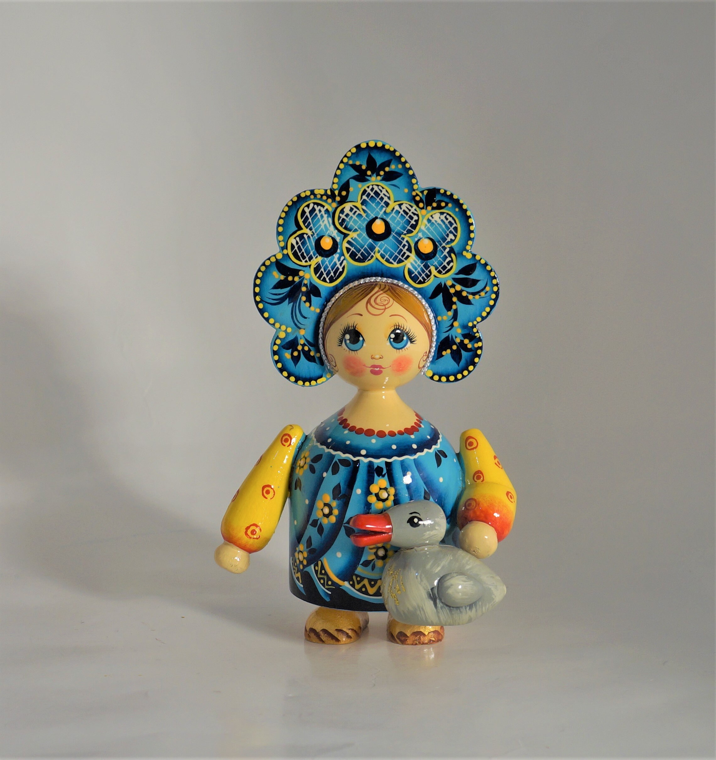ロシアの民族衣装を着た木彫りと手描きの人形、高さ8フィート - Etsy 日本