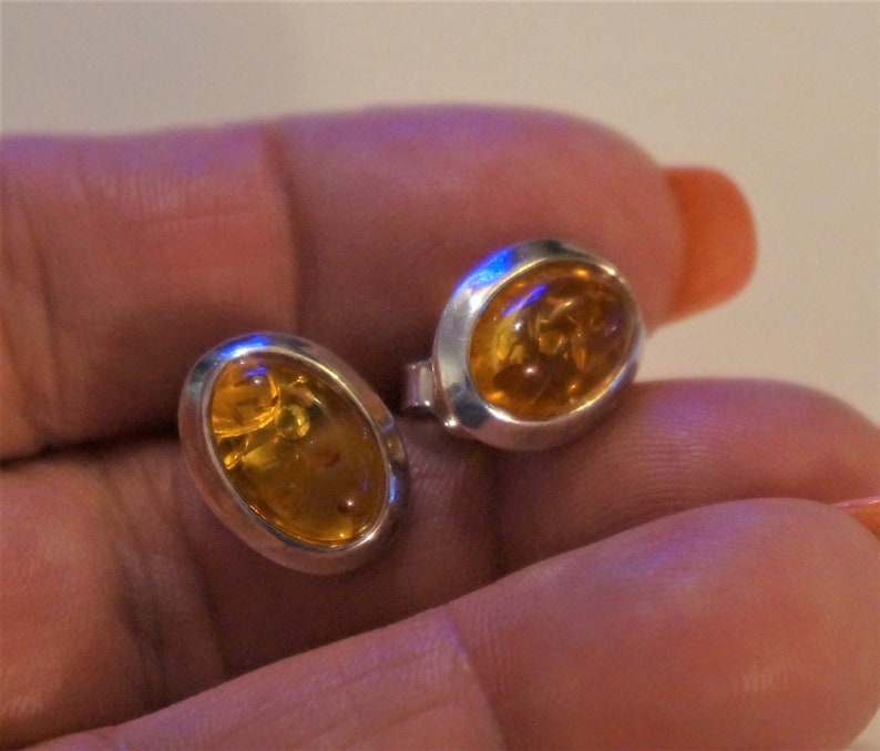 Sterling Silver Russian Amber Earrings