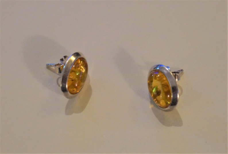 Sterling Silver Russian Amber Earrings