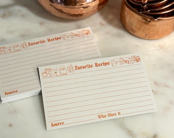 Set of Vintage Recipe Cards - Favorite Recipe - Kitchen Shelves Recipe Cards - 3 x 5 inch