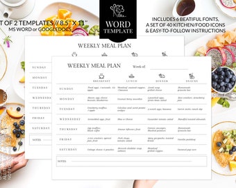 meal planner etsy