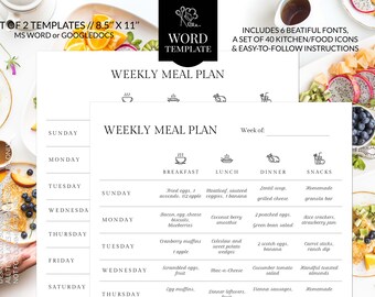meal planner etsy