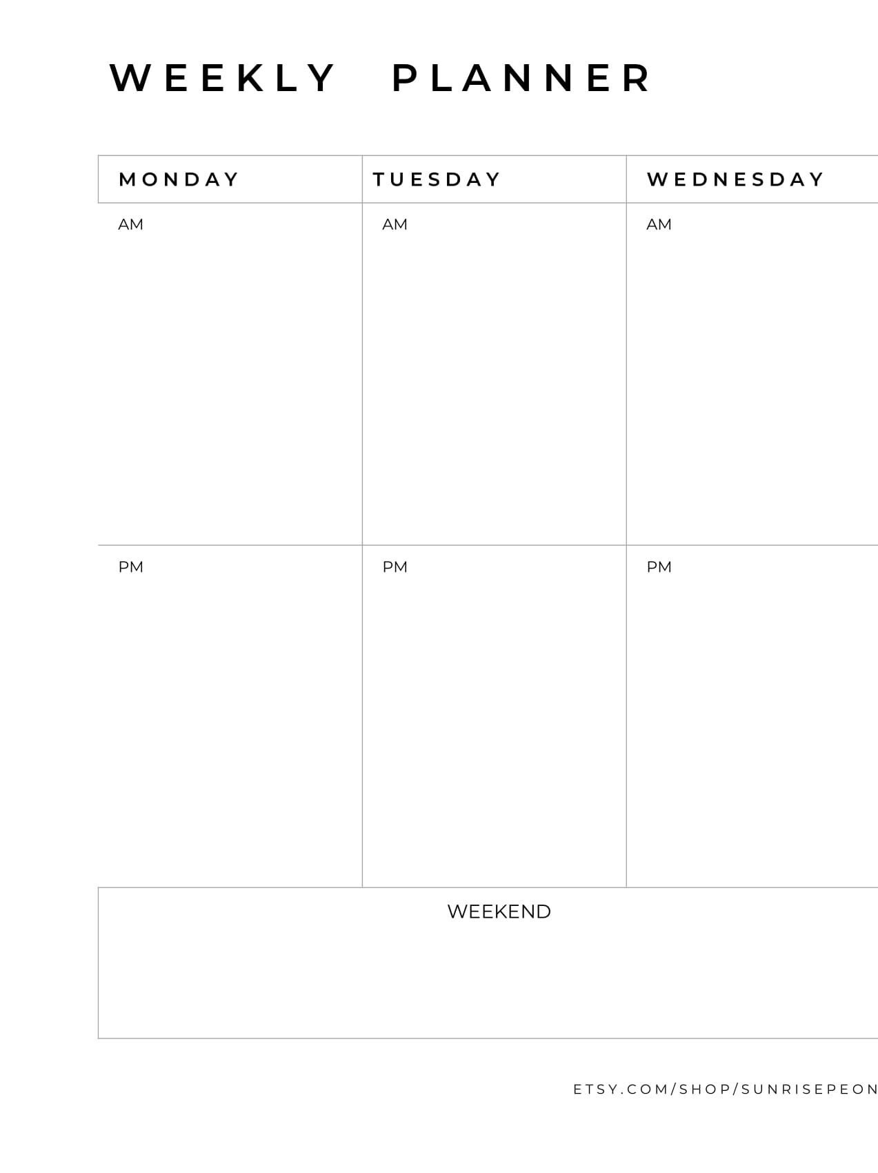Weekly Planner 8.5x11 Week at a Glance Desk Planner | Etsy