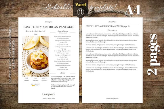 Cookbook Template For Word from i.etsystatic.com