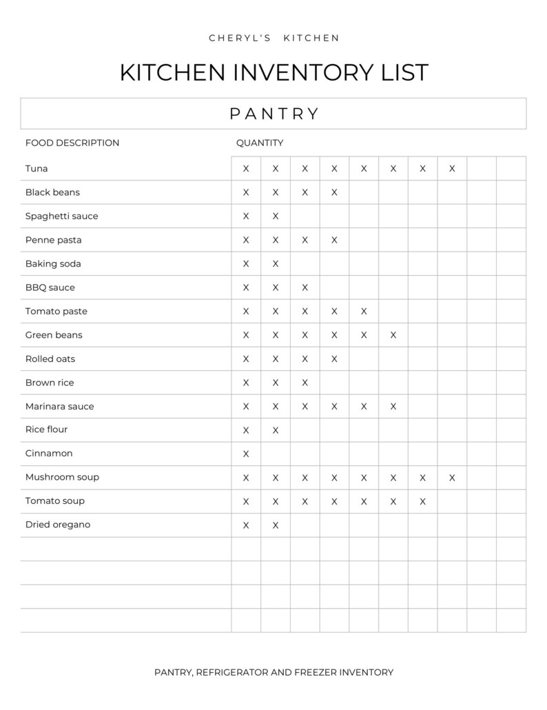 SET OF 3, Kitchen Inventory List Set, 03VERT, Pantry Inventory, Fridge