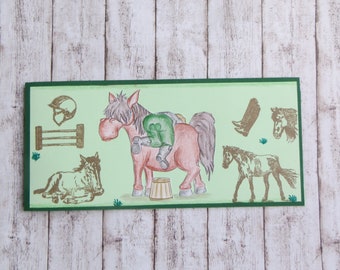 Riding lesson voucher card, horse cash gift