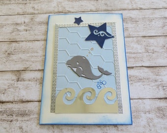 Baby greeting card for birth, baptism, money gift
