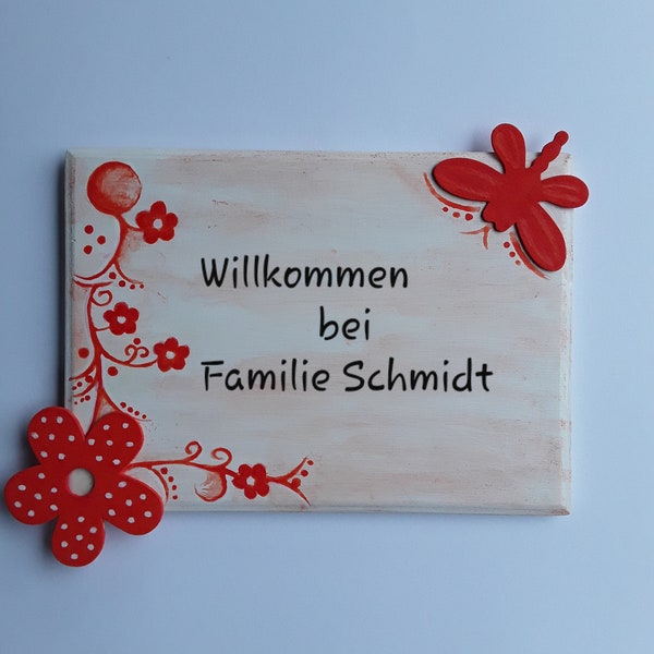 Türschild Namen,Holzschild personalisierbar