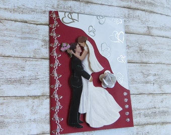 Wedding card with bridal couple, gift of money, voucher card