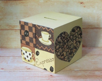 Money box coffee, coffee box