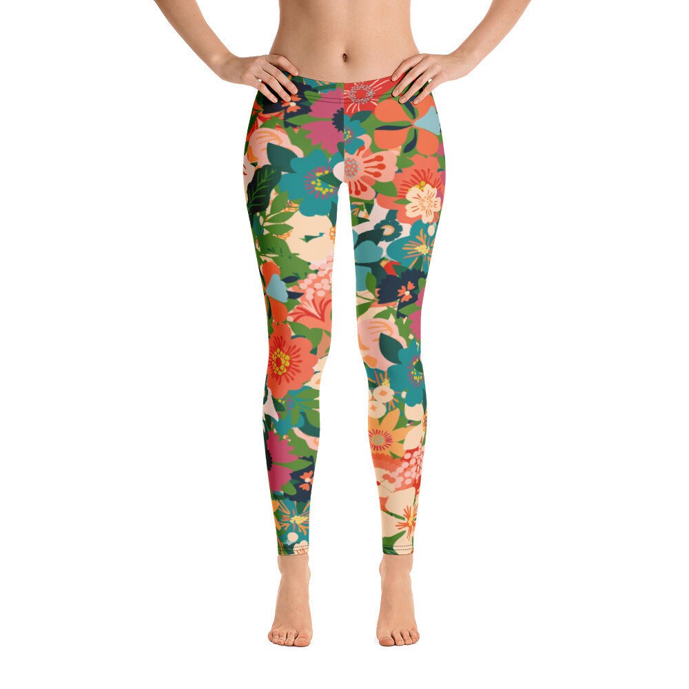 floral workout tights