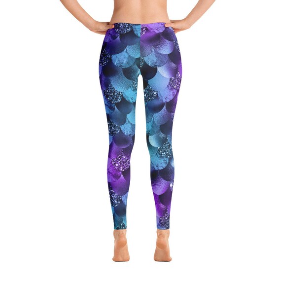 Funky Purple Teal Sparkle Leggings, Yoga Leggings, Leggings for Women, Yoga  Pants, Running Pants, Gym Pants, Leggings for Women With Designs 