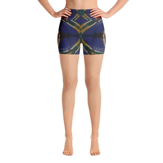 african print high waisted shorts