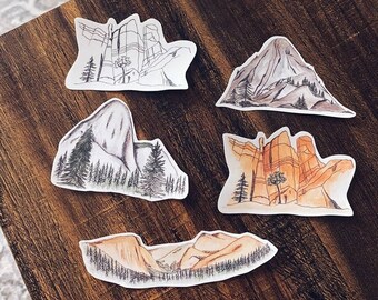 Mountains & National Parks Sticker Pack: Waterproof Matte Decals