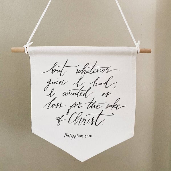 Custom Canvas Banner - Room Decor, Lettering, Bible Verse, Quote, Calligraphy, House, Wedding, Graduation, Baby Shower, Gift, Sign