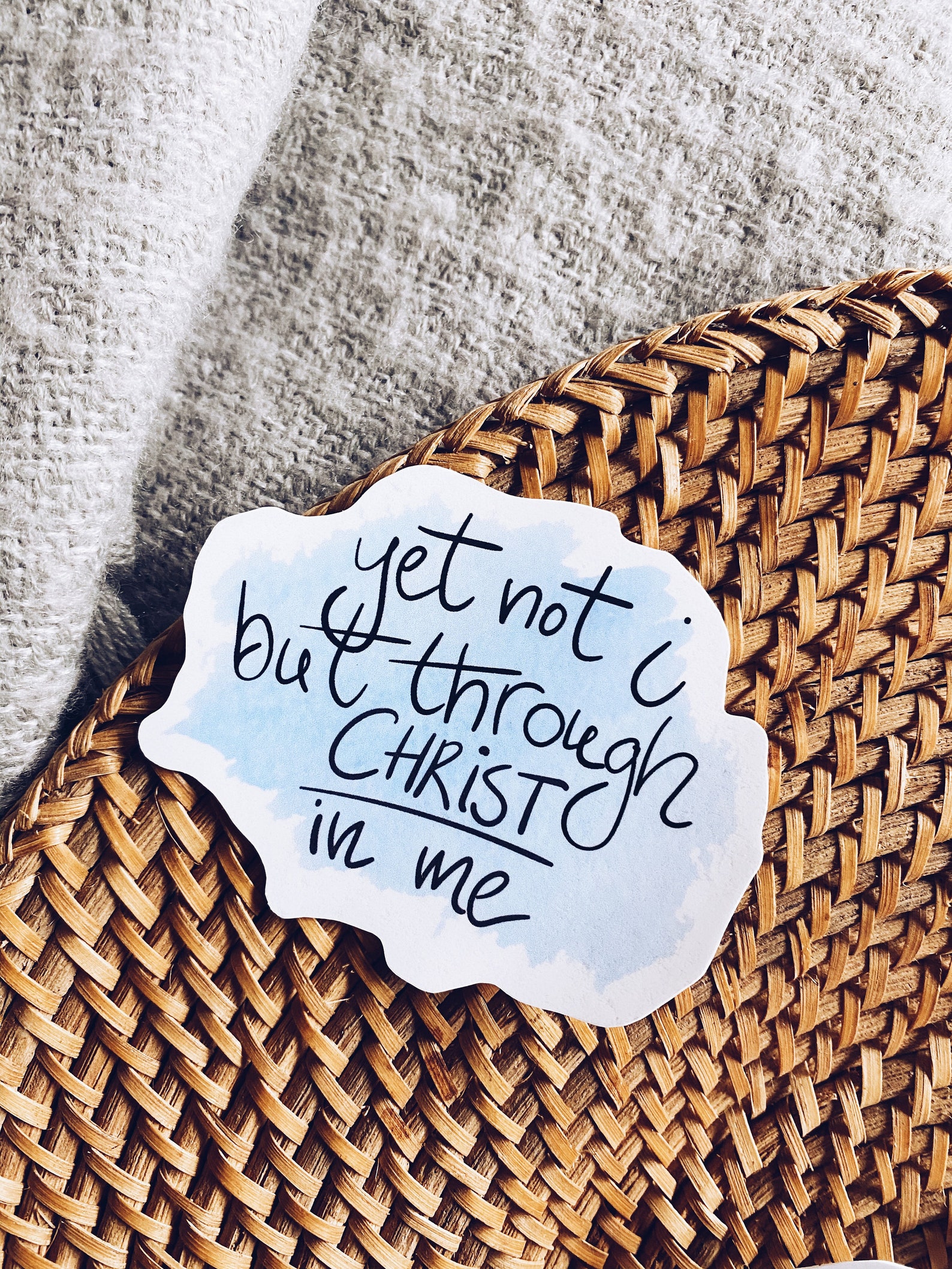Yet not i but through christ in me 3 inch waterproof sticker etsy