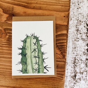 Cartão interno em branco de cactos/ilustração em aquarela fofa/feliz aniversário/obrigado/cartões comemorativos/amante de plantas
