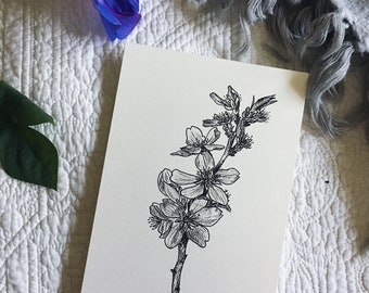 Minimalism Floral Art Print | Black and White Art Print | Flower Wall Art | Flower Print |Simple Flower Design