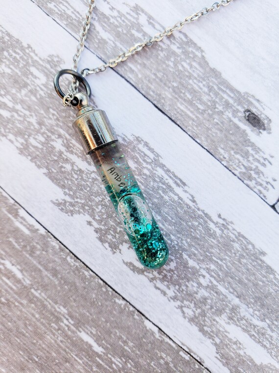 Name on Rice Necklace With Glitter 