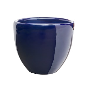 Gloss Blue Liberty Bell Planter - Indoor Modern Flower Pot - Ceramic Terracotta (6, 8, 10, and 12 inch sizes)