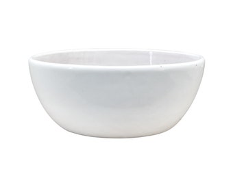 Gloss White Bowl Planter - Indoor Modern Flower Pot - Ceramic Terracotta (8, 10, and 12 inch sizes)