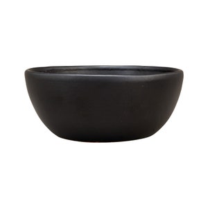 Matte Black Bowl Planter - Indoor Modern Flower Pot - Ceramic Terracotta (8, 10, and 12 inch sizes)