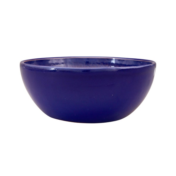 Gloss Blue Bowl Planter - Indoor Modern Flower Pot - Ceramic Terracotta (8, 10, and 12 inch sizes)