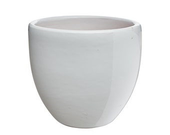 Gloss White Liberty Bell Planter - Indoor Modern Flower Pot - Ceramic Terracotta (6, 8, 10, and 12 inch sizes)
