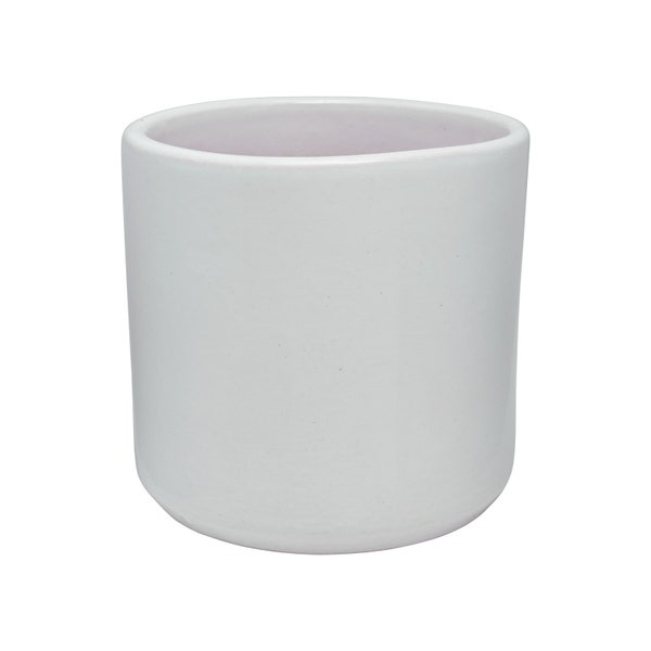 Gloss White Cylinder Planter - Indoor Modern Flower Pot - Ceramic Terracotta (6, 8, 10 and 12 inch sizes)
