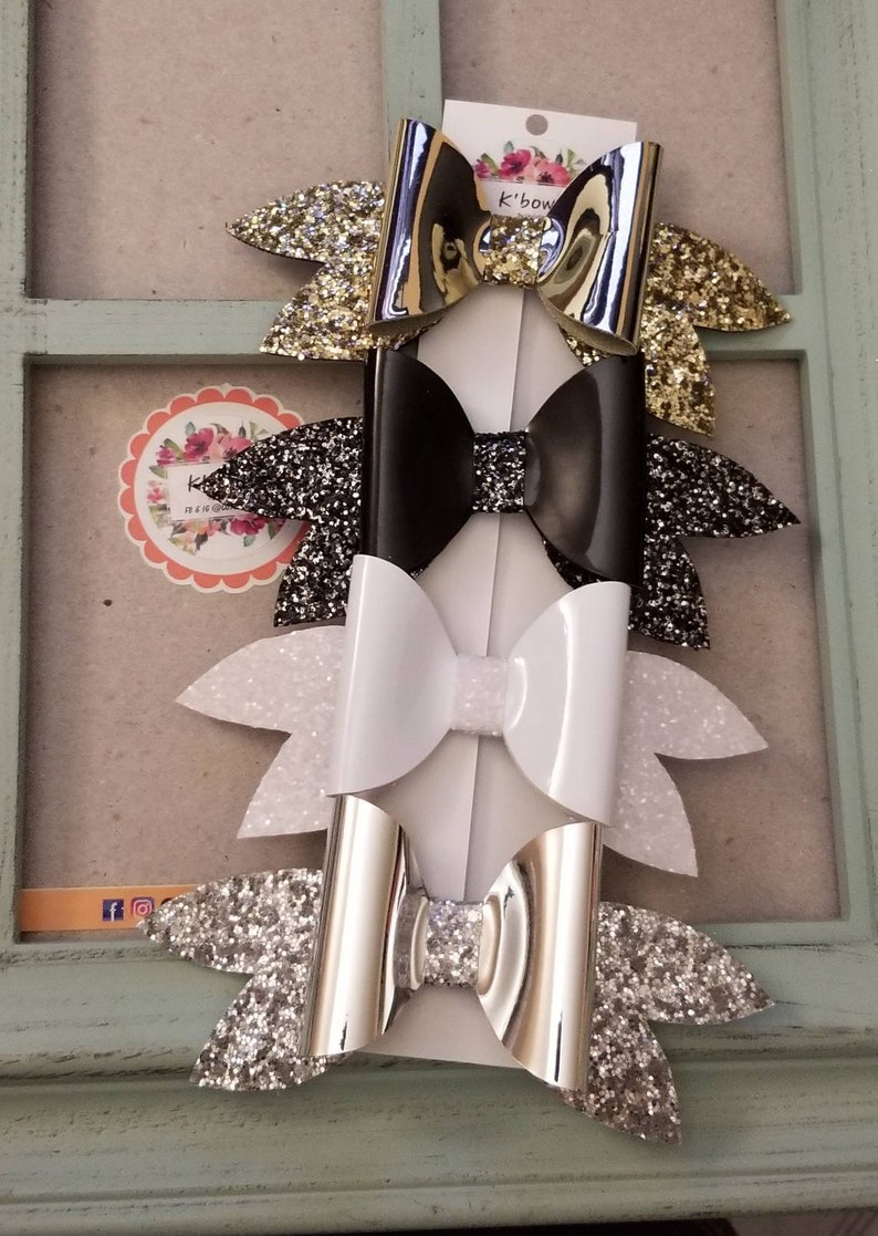 vinil mo\u00f1os chicos black glitter silver glitter gold glitter white glitter medium glitter hair bows vinyl hair bows hair bow clips