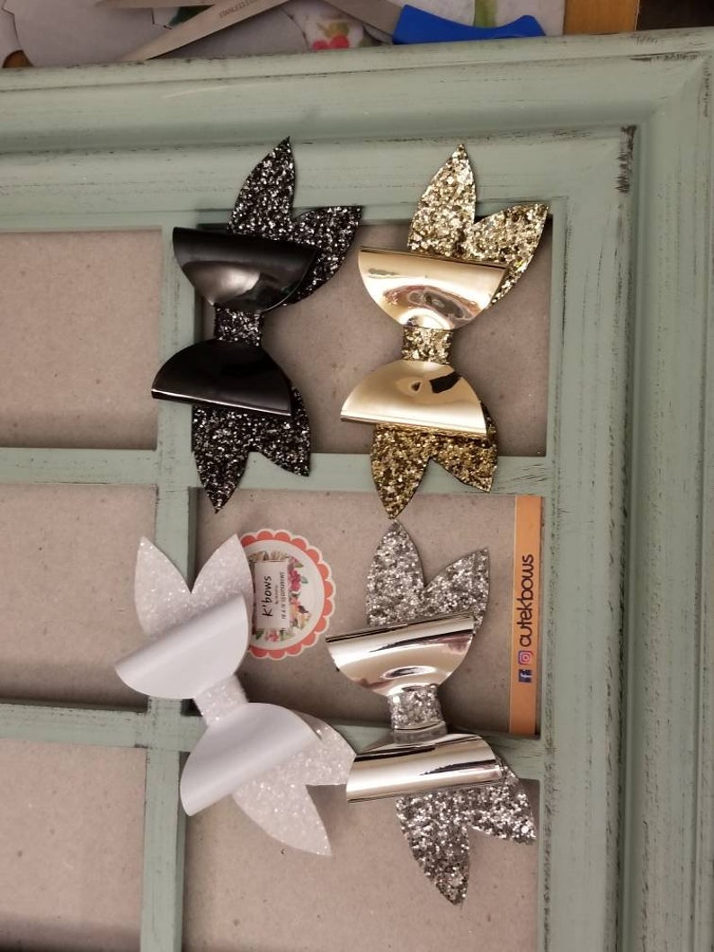 vinil mo\u00f1os chicos black glitter silver glitter gold glitter white glitter medium glitter hair bows vinyl hair bows hair bow clips