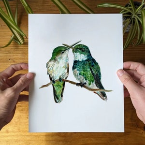 Kolibri Kunstdruck - Aquarell Design - Wanddekoration - Lora Cavallin Kunst - Giclee Druck Nur
