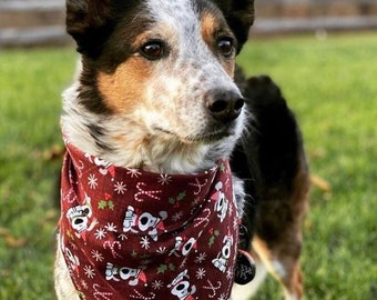 RED SANTA PAWS Bandana - 100% Cotton